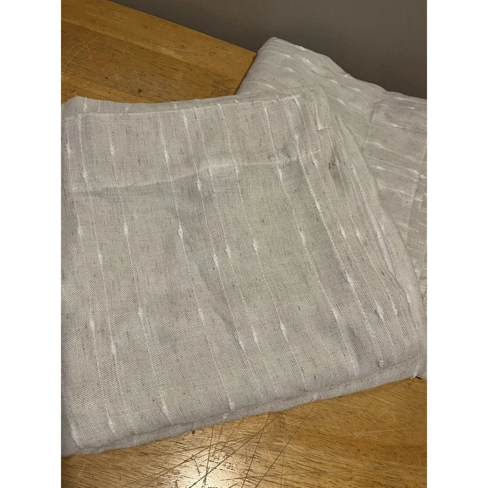 2 Ralph Lauren Linen Sheer Panels Window Curtains 52 X92